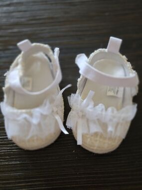 First Steps Baby White Lace Mary Jane Shoes (3-6m)